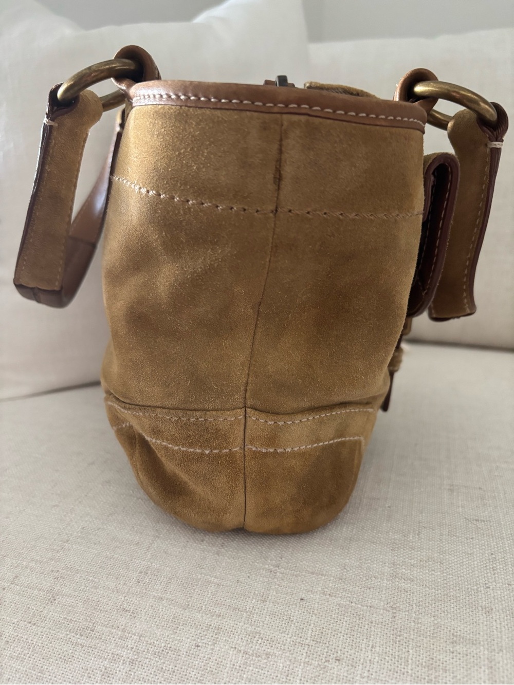 ππ¦ Vintage Coach Hampton Suede Buckle Mini Satchel - Picture 5 of 15